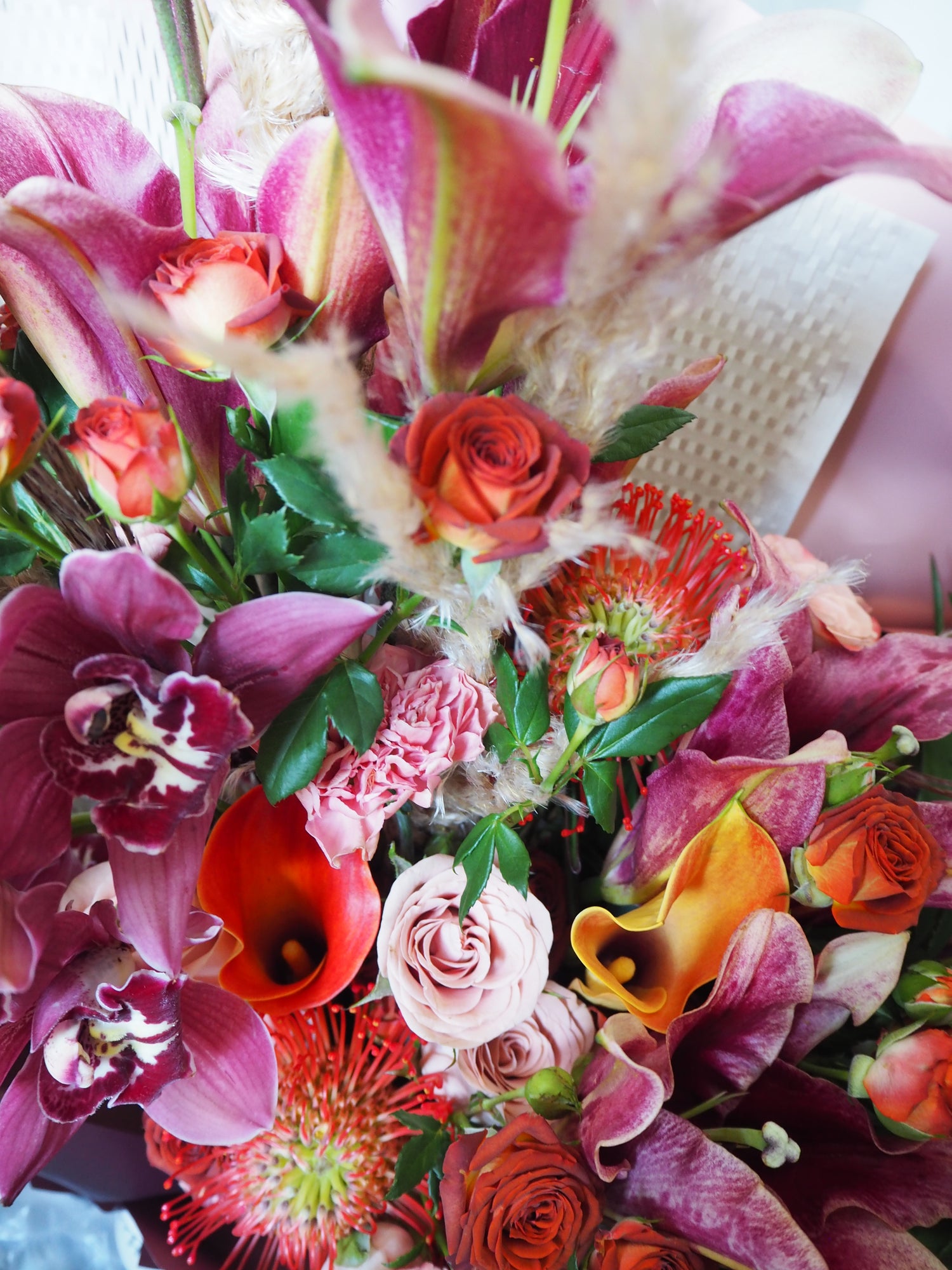 Bouquet of colorful flowers with a blurred background